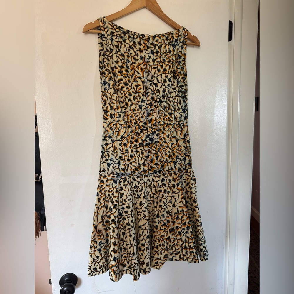 Vintage batik-floral Drop-Waist dress